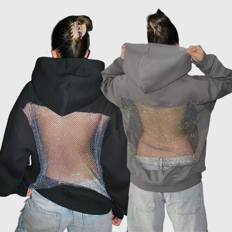 💥 50% OFF Final Sale – Crystal Mesh Hoodie ✨