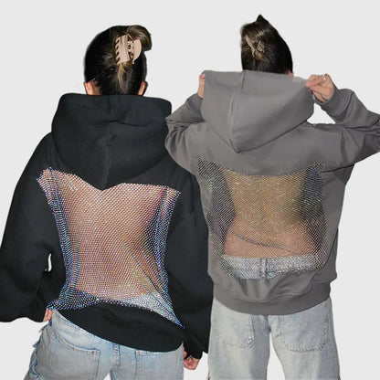 💥 50% OFF Final Sale – Crystal Mesh Hoodie ✨