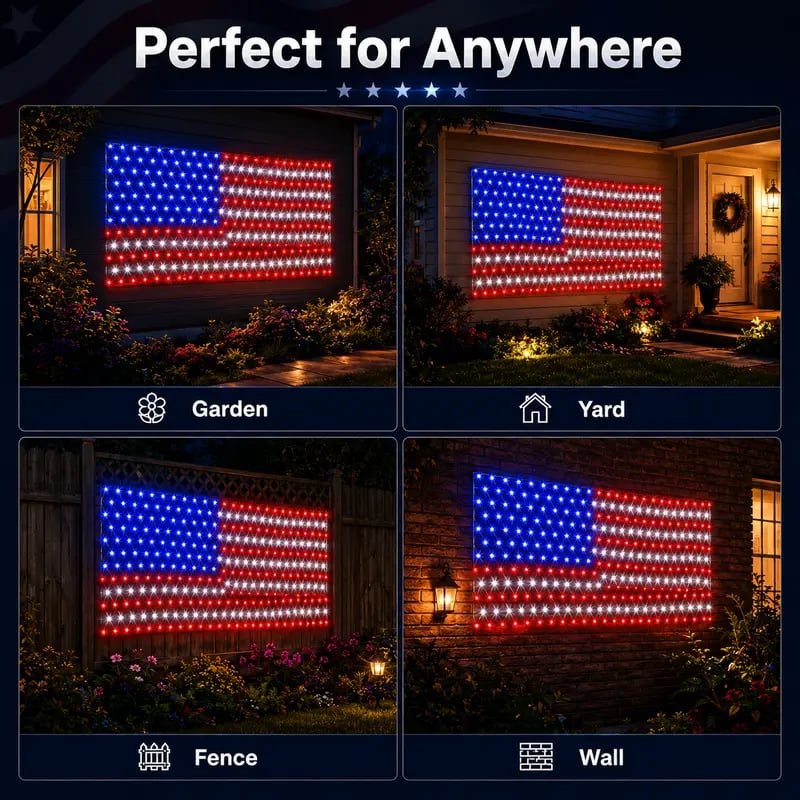🔥39% Off Sale on July 4-----Solar American Flag Lights Outdoor