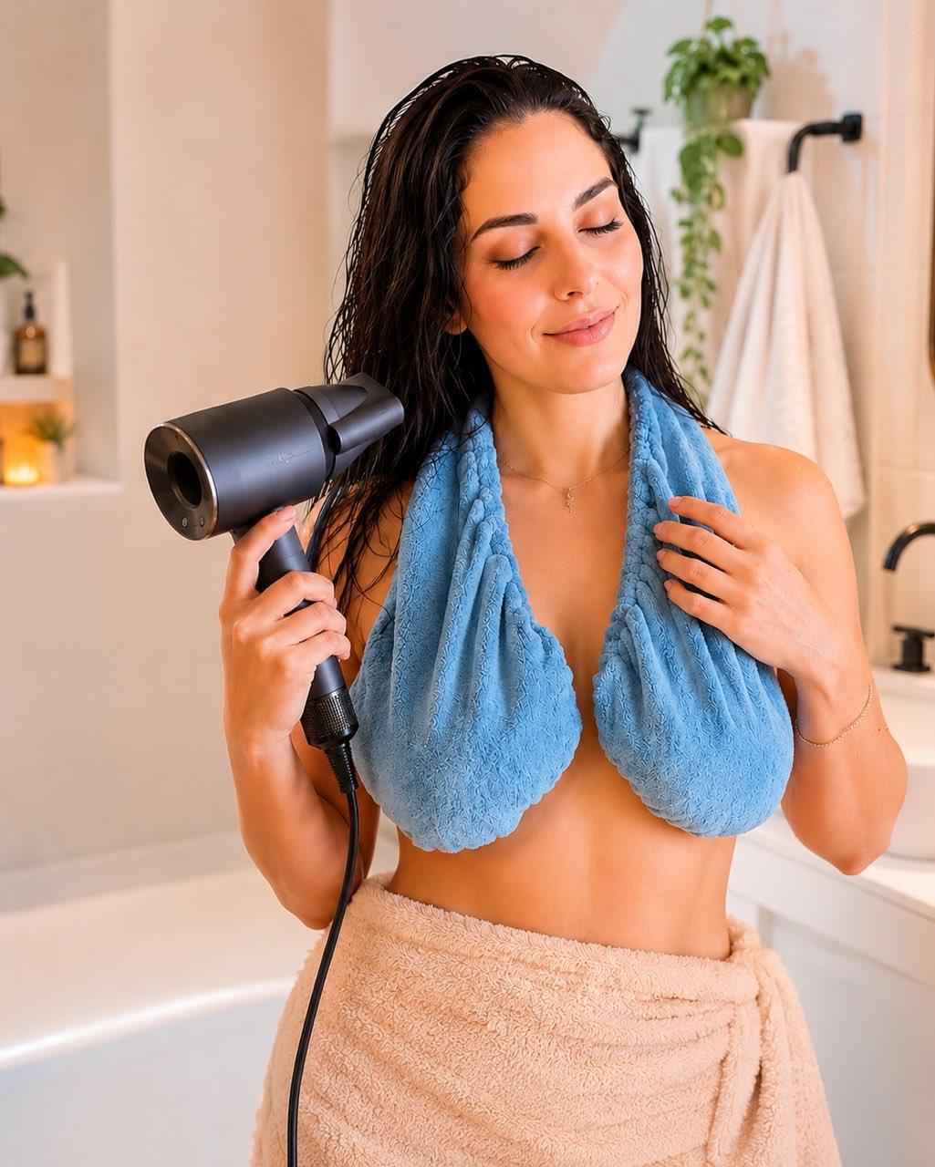 🔥 The Viral Titty Towel – Hands-Free Adjustable Shower Towel Bra for Women | Ultra Soft Plush & Moisture Absorbing