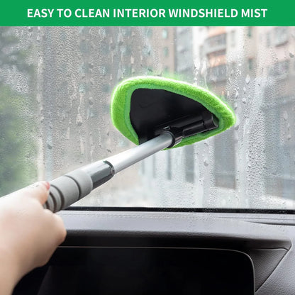 💥 💥 🔥 Windshield Cleaning Tool, Microfiber Car Window Cleaner with 4 Reusable and Washable Microfiber Pads and Extendable Handle