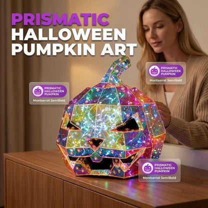 🎃 Prism Pumpkin Night Light | Iridescent LED Halloween Decor