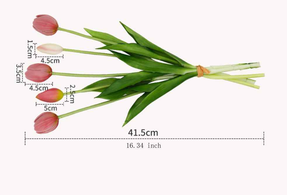 Last Day Promotion! 🔥Outdoor/Indoor UV Resistant & Waterproof Faux Tulip Bouquet 10Pcs Artificial Flower Decor ✅