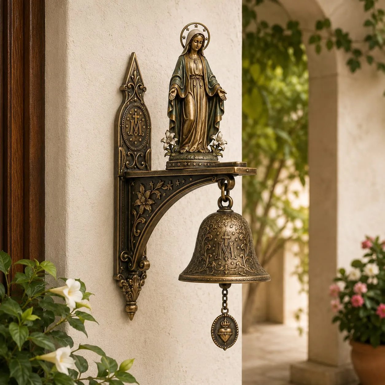 Our Lady of Grace Bronze Miraculous Medal Wall Bell✨ Invite Peace, Grace & Blessings into Your Home 🙏