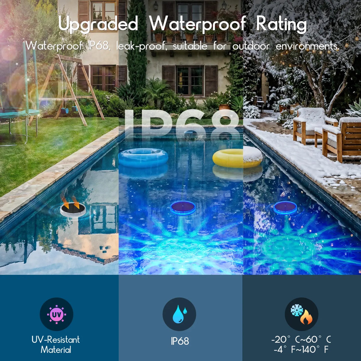 💥Limited Time 49% OFF🌈 Solar Floating Pool Lights | RGB Remote Control