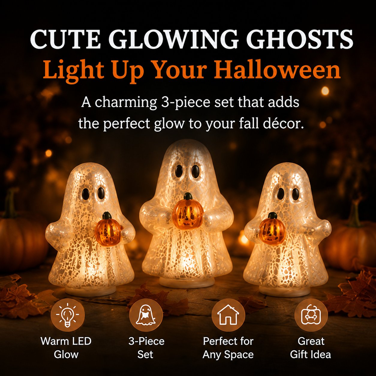 🎁 Last Day 50% OFF – 👻Glowing Ghost Set (3 pieces)