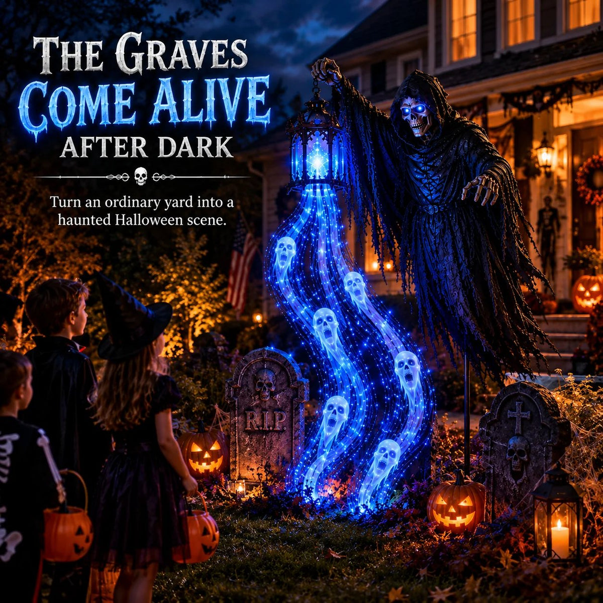 🔥 51% OFF Today Only – 🎃 Haunted Headless Horseman Halloween Yard Light | Animated Spooky Outdoor Garden Decoration 💀