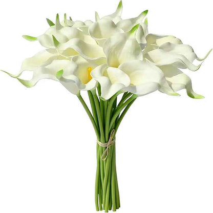 🤍 15PCS Artificial Calla Lily Flowers | Real Touch Elegant Decor