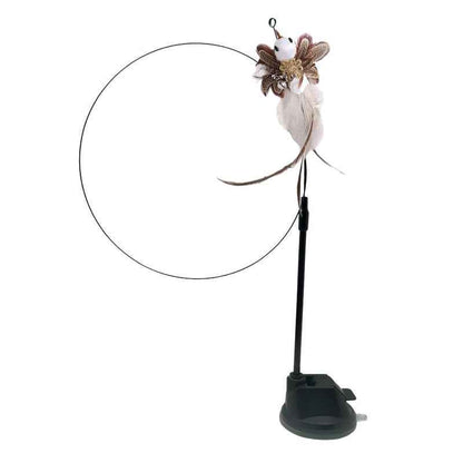 🎾 Interactive Cat Toy Wand | Suction Cup Feather Ball Toy for Indoor Cats