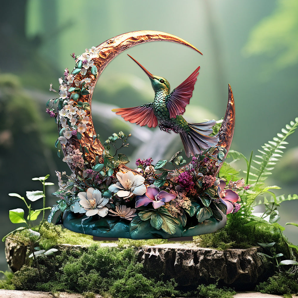 🏡 Decorative Bird Castle Stakes | Acrylic Landscape Ornament