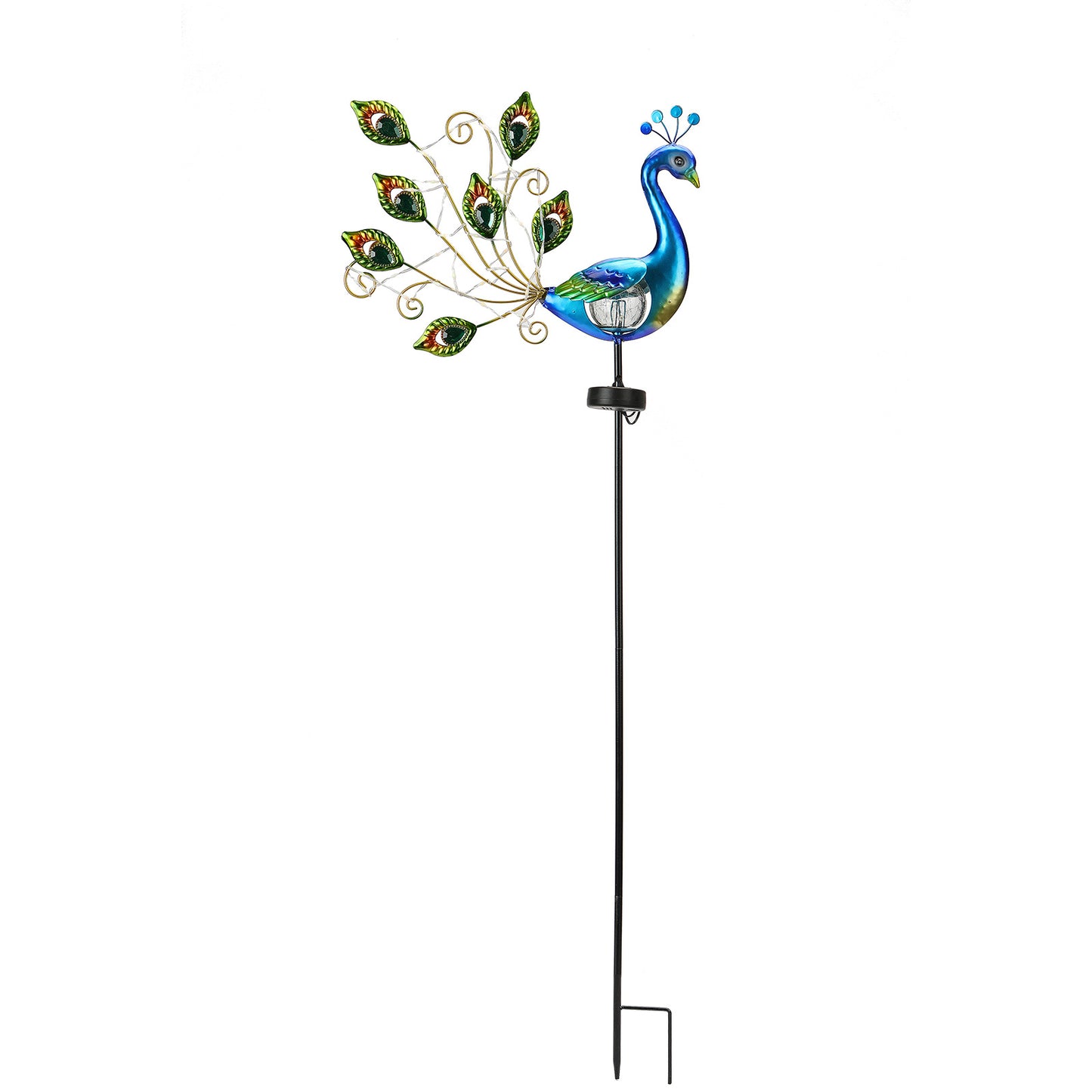 🦚 Wrought Iron Peacock Solar Lawn Lamp