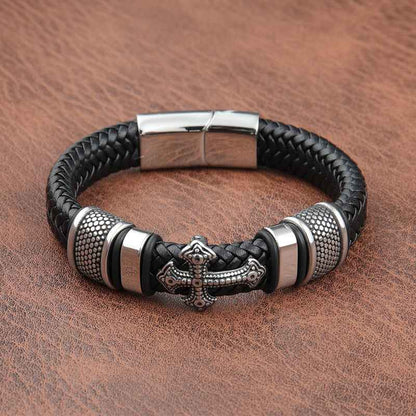 ⚔️ Hot Sale 50% OFF 🖤 Men’s Retro Leather Braided Bracelet
