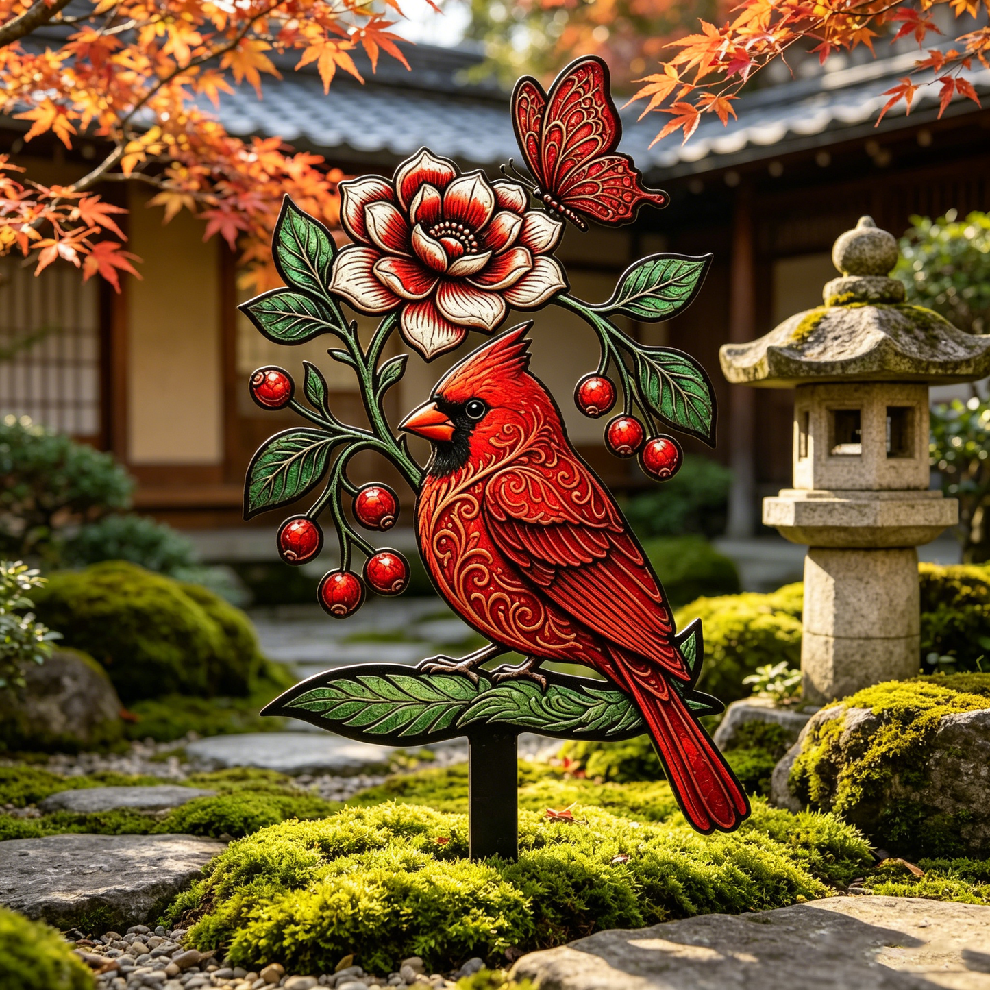 🌺Summer Sale 50% OFF🔥Cardinal Art Garden Stake