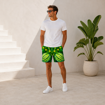 🍉 3D Watermelon Print T-Shirt & Shorts Set – Funny Summer Outfit