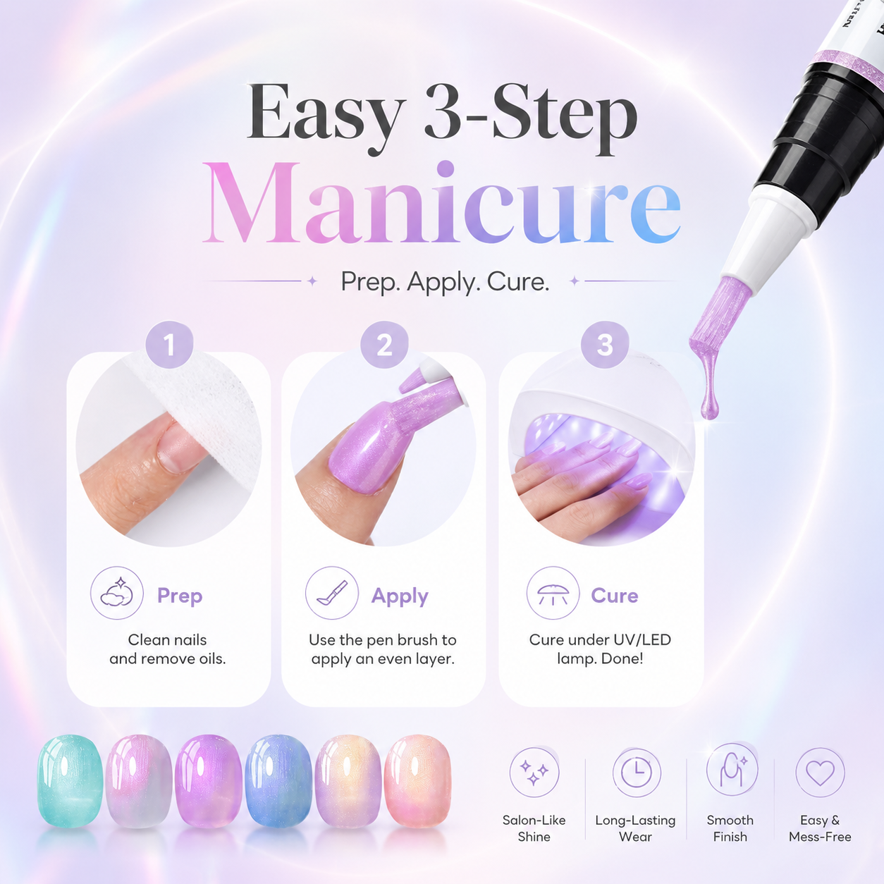 💅 5-in-1 Gel Nail Polish Pen – Flawless Shimmer Nails at Home