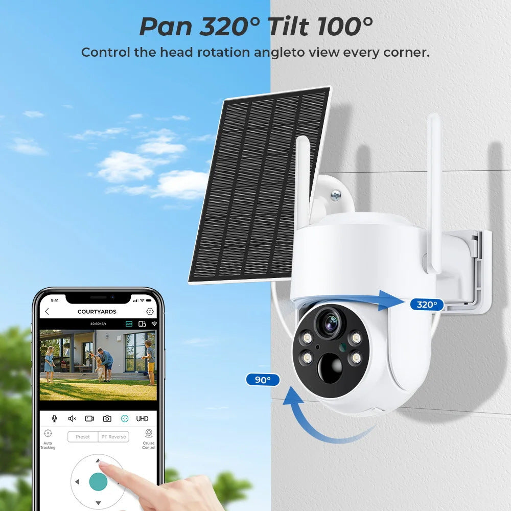 🌙 Wireless Outdoor Security Cameras | 360° Solar Surveillance System