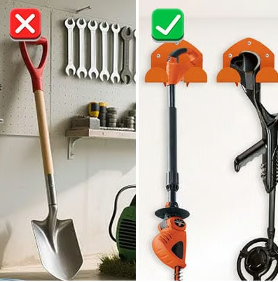 🛠️ Wall-Mounted Rack for Lawn Mowers & Garden Tools