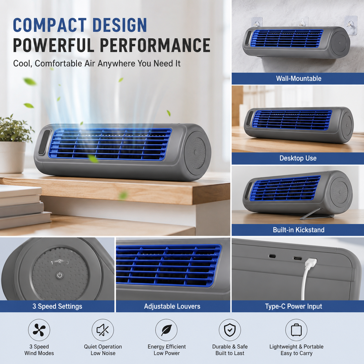 🌊❄️ Rechargeable Personal Air Cooler – Cordless Cooling for Kitchen, Bedroom & Office