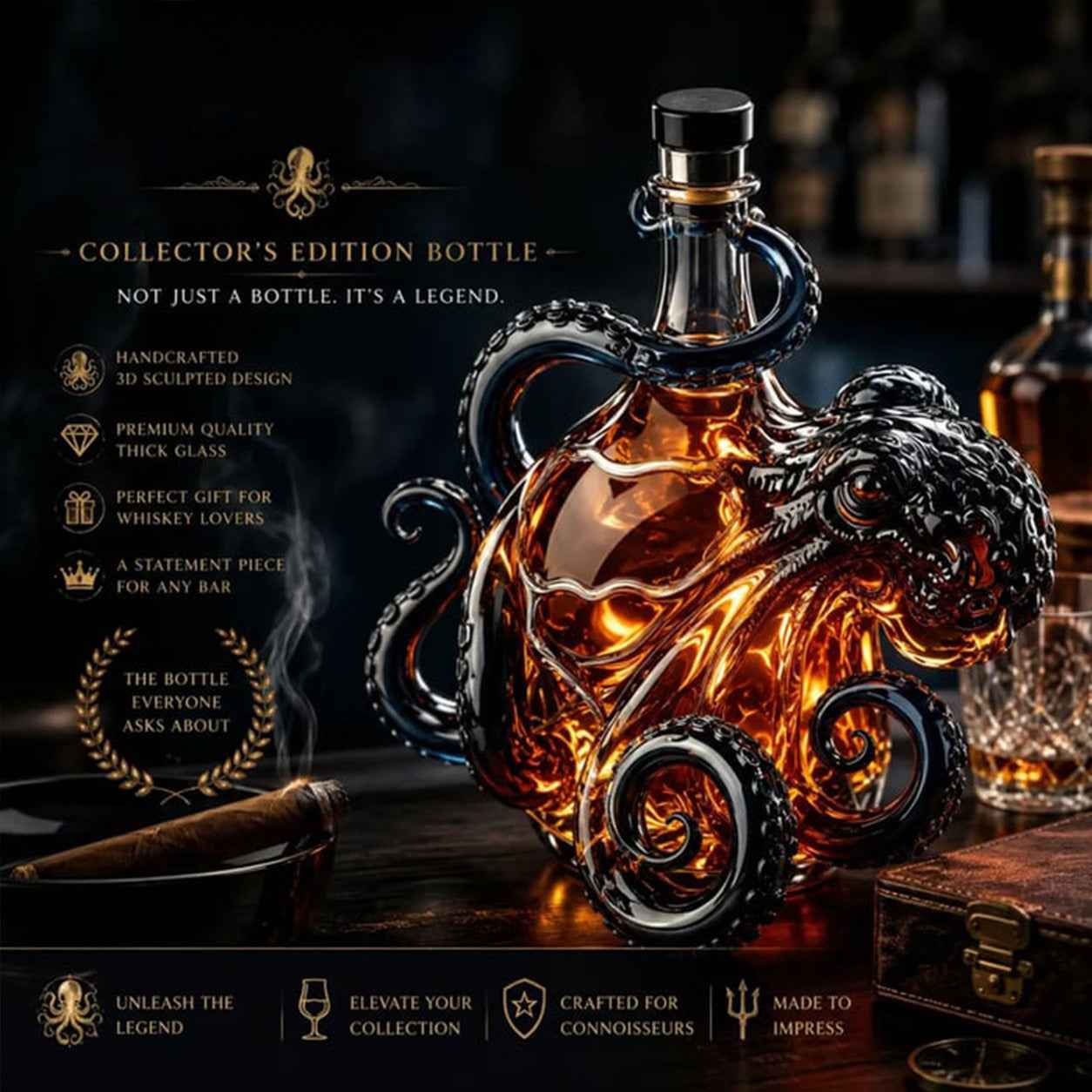 The Kraken Rum Edition 3D Octopus Bottle 🐙🥃