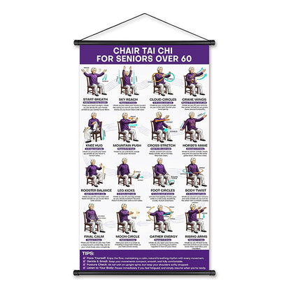 🧘 Daily Chair Tai Chi Exercise Poster | Senior Wellness Training Canvas Wall Art