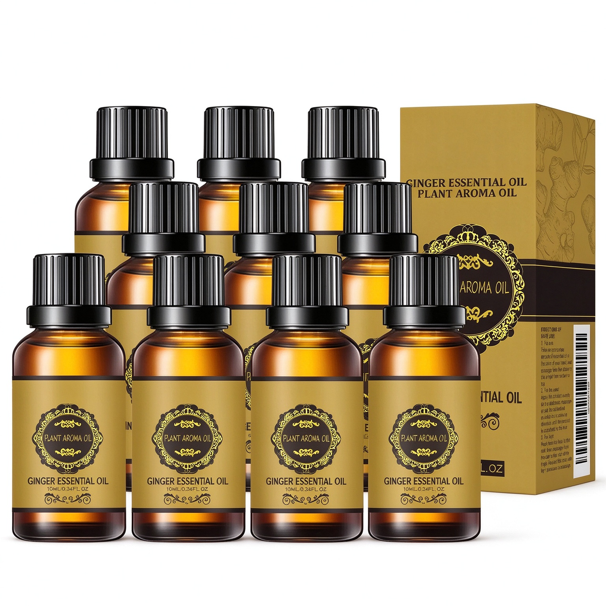 ✨Ginger Massage Essential Oil 🌿Natural Plant Belly Drainage Oil Body Sculpting Slimming Aroma Oil For Personal Body Care