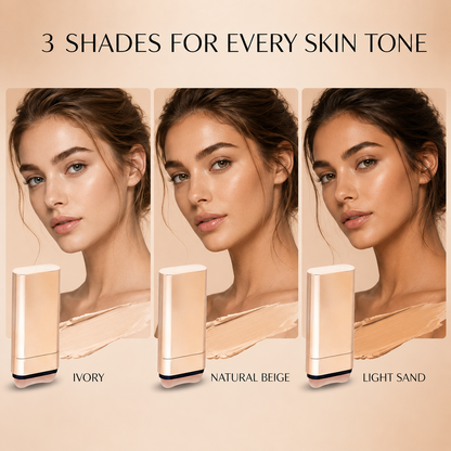 Dual-Ended Foundation Stick Concealer & Contour 2 in 1 Waterproof Long Lasting Portable Face Makeup for All Skin Types