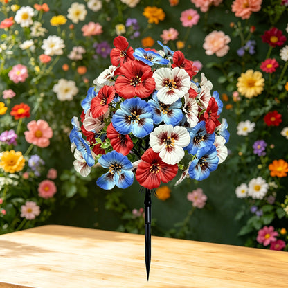 ✨ Red White Blue Decorative Artificial Flowers