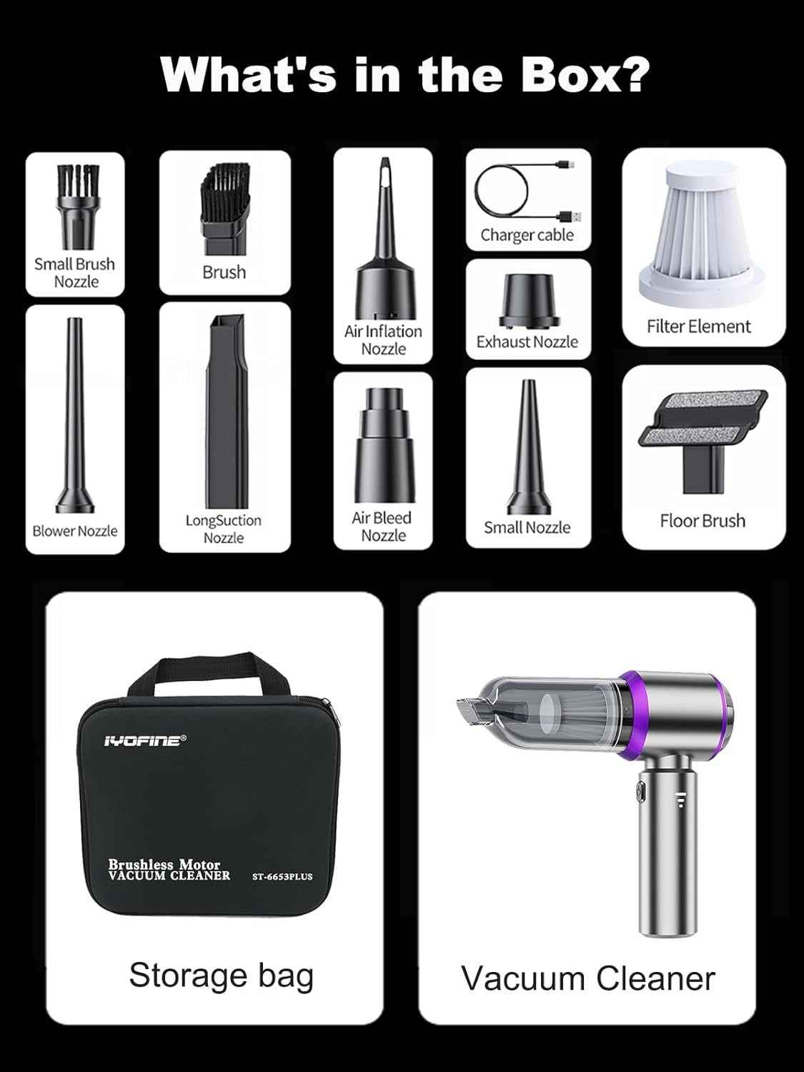 🚗 5-in-1 Mini Car Vacuum | Powerful Cordless Air Duster