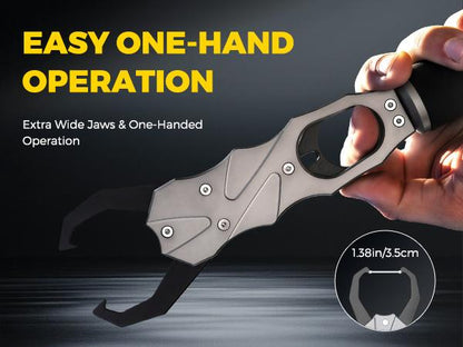 🎁Father's Day Gift 2-in-1 Fish Gripper with Scale, Aircraft-Grade Aluminum Alloy Heavy Duty Fish Lip Holder, 40lb Load Bearing Anti-Slip 360° Swivel Handle, Corrosion Resistant Fishing Tool for Fresh Saltwater Angler Dad