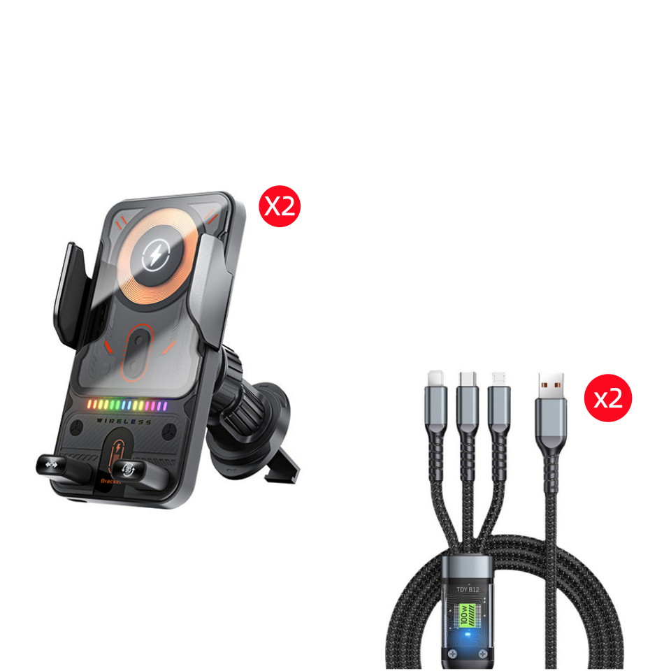 🔥2-in-1 Infrared Motorized Car Mount | 360° Rotation + Wireless Charging 🚗💨 Great Deal!