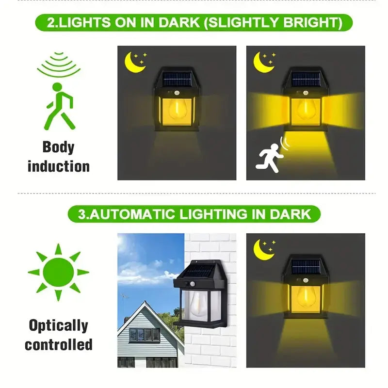 🌞 Solar Outdoor Wall Lights | Motion Sensor Waterproof IP65