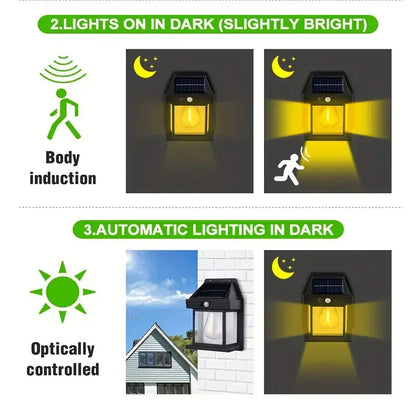🌞 Solar Outdoor Wall Lights | Motion Sensor Waterproof IP65