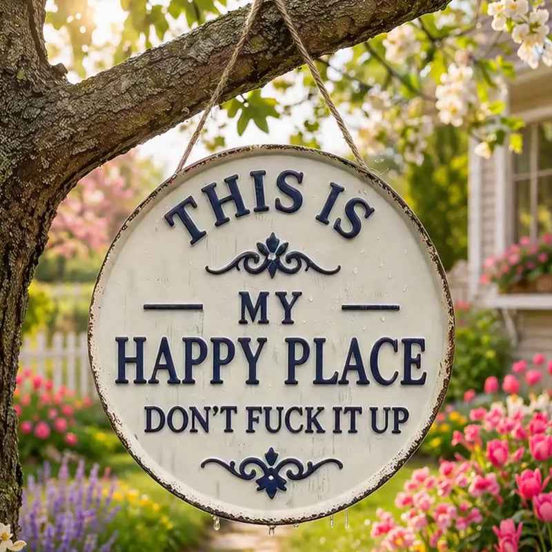 🏡 “This Is Our Happy Place” Hanging Sign