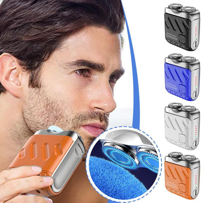 💥SAVE 50% 🪒 Portable Rotary Dual Ring Electric Shaver | Mini USB Rechargeable Pocket Travel Razor For Men