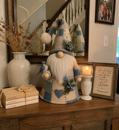 HOT SALE 49% OFF – 🐦 Patchwork Bird Gnome Light Collection | Warm Glowing Tabletop Decor with Farmhouse Patchwork Details for Mantels, Shelves & Holiday Gifts