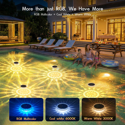 💥Limited Time 49% OFF🌈 Solar Floating Pool Lights | RGB Remote Control