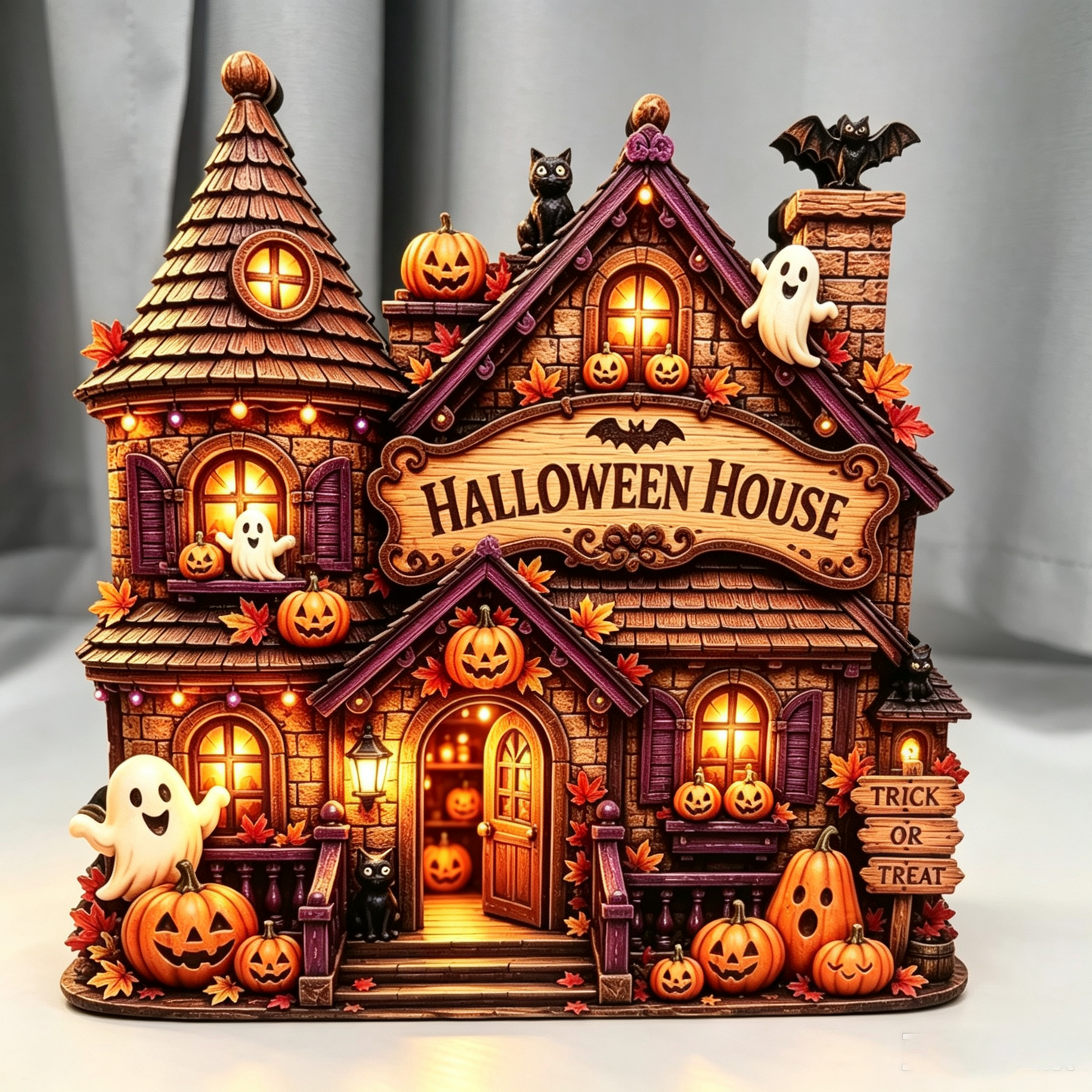 🎃🔥 Today 49% OFF🔥 Pumpkin House Desktop Decoration | Cozy Halloween Holiday Ornament for Home & Office