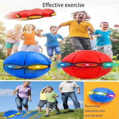 🏀✨ Magic Flying Saucer Ball with LED Lights | Transforming Bouncy Toy