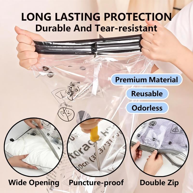 Space-Saving Vacuum Storage Bags with Electric Pump – Multiple Sizes for Clothes, Bedding & Travel