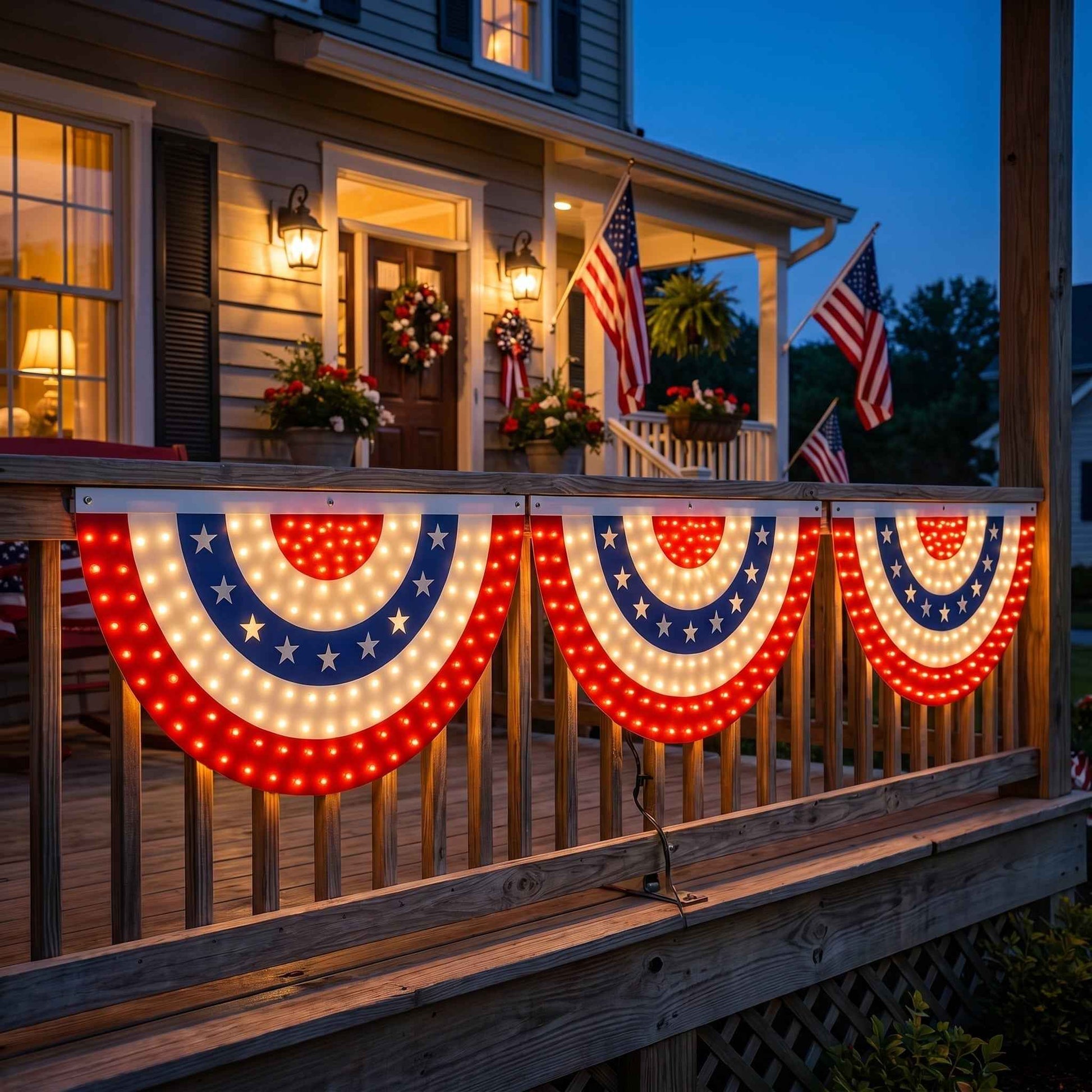 🏆🏆Flash Sale-49% OFF⚡ 50K+ SOLD! 3 x 6 Ft LED Patriotic Bunting Banner for America’s 250th