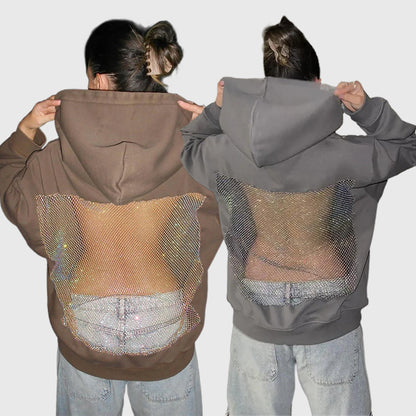 💥 50% OFF Final Sale – Crystal Mesh Hoodie ✨