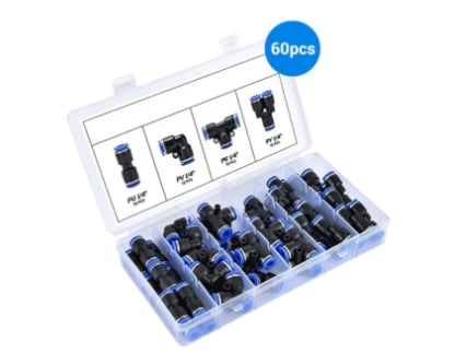 🔥1/4 Inch Pneumatic Push-to-Connect Air Hose Fittings Kit
