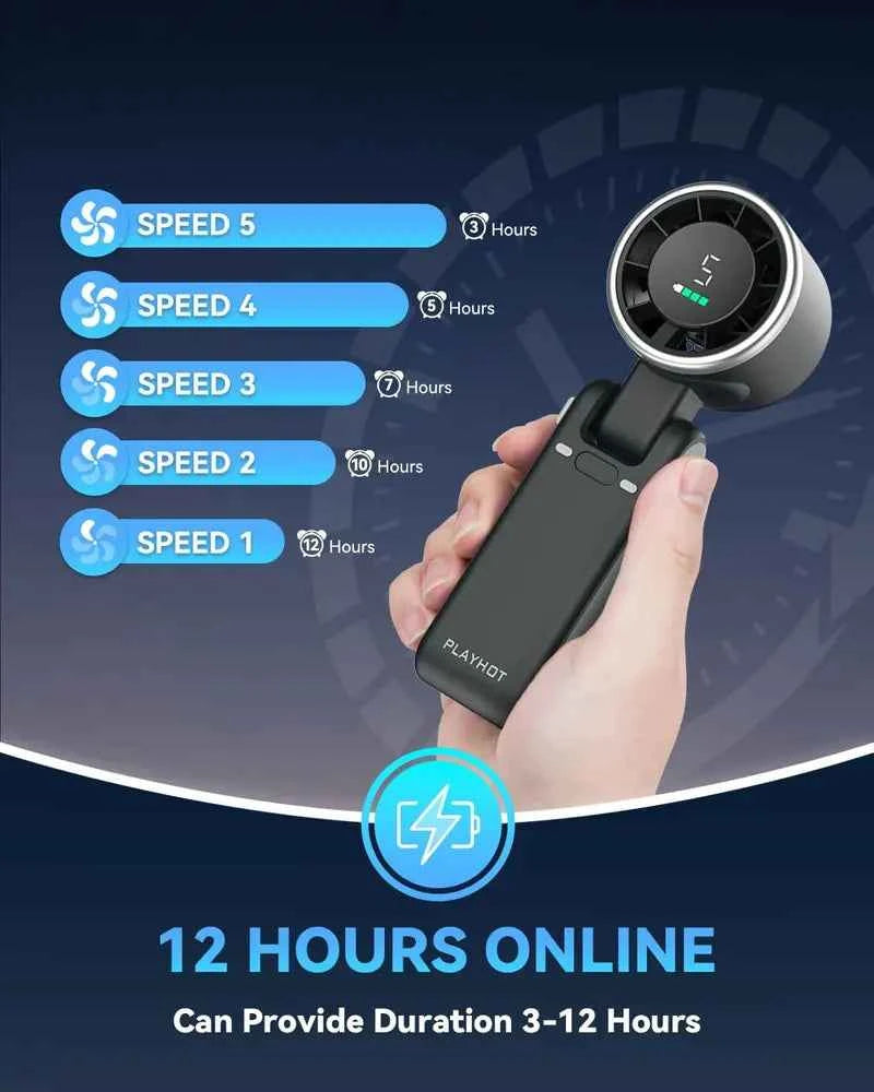 🌬️Powerful Portable Fan for Instant Cooling|  comfort with 5 customizable fan speeds.