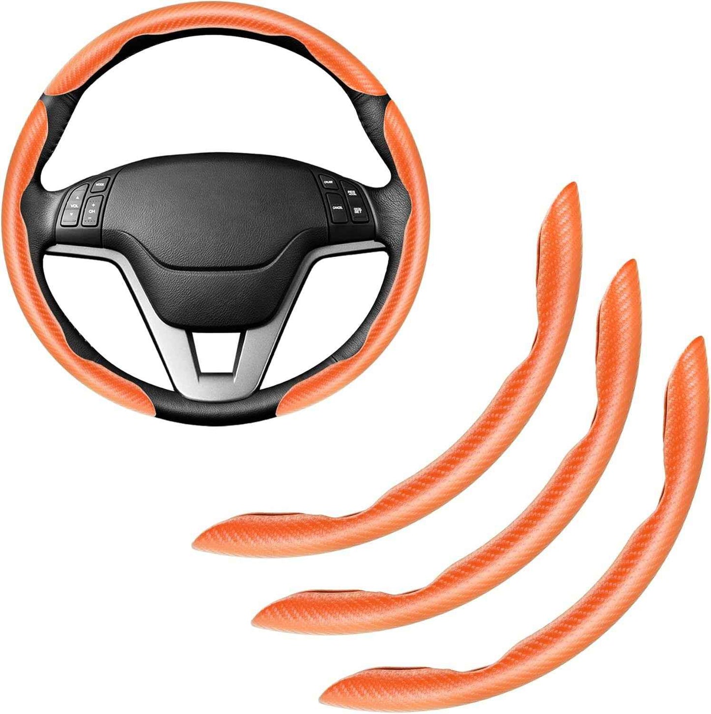 🚗 Carbon Fiber Steering Wheel Cover | Silicone Anti-Slip