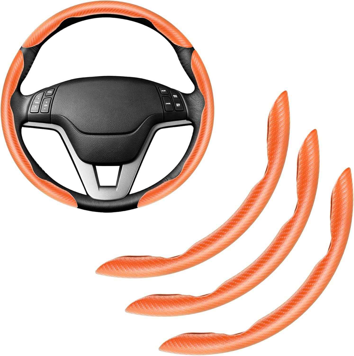 🚗 Carbon Fiber Steering Wheel Cover | Silicone Anti-Slip
