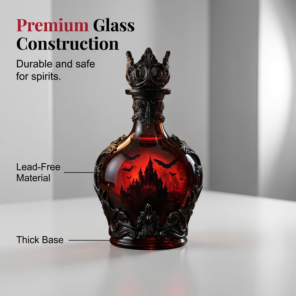 🔥Halloween Magic Potion-Style Whiskey Bottle – Gothic Vampire Elixir Decanter
