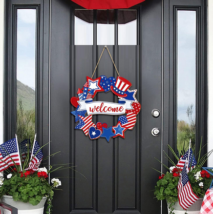 🎆 USA Independence Day Sign | Patriotic Wooden Door Decor