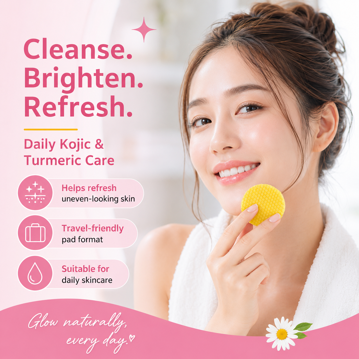 Visible brightening✨Turmeric & Kojic Acid Cleansing Pads💖