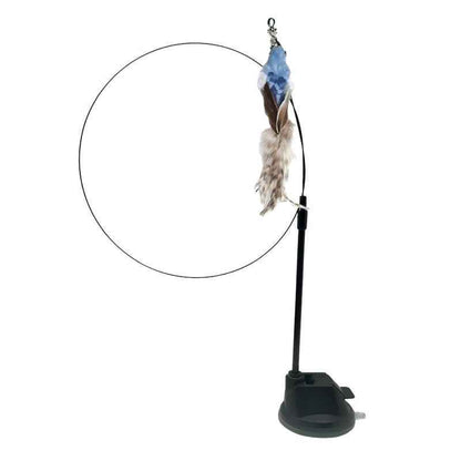 🎾 Interactive Cat Toy Wand | Suction Cup Feather Ball Toy for Indoor Cats