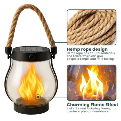 ✨ Retro Flame Atmosphere Lamp, Safe Flameless LED Light, Waterproof Decor Lamp, Thoughtful Father’s Day Gift for Dad